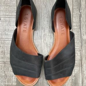 Size 6 leather slip on sandals